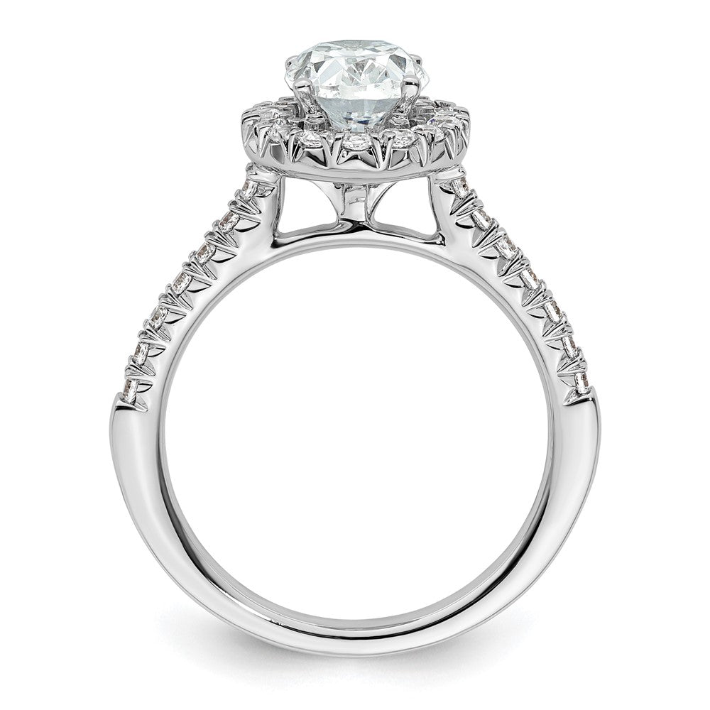 14kw Oval Halo Simulated Diamond Engagement Ring