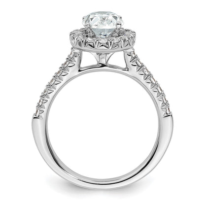 14kw Oval Halo Simulated Diamond Engagement Ring