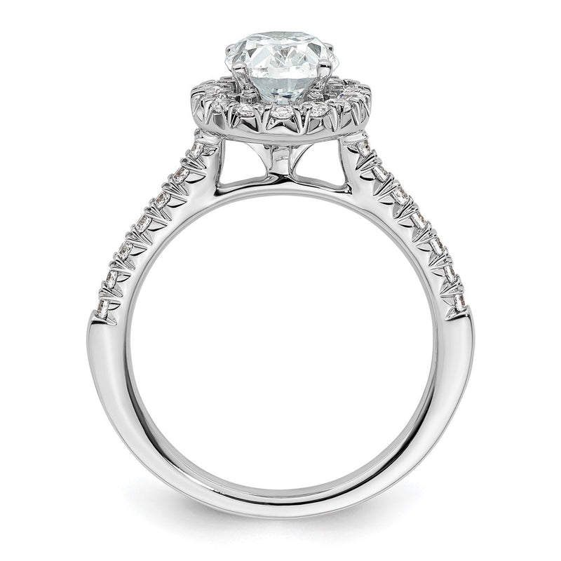 14kw Oval Halo Simulated Diamond Engagement Ring