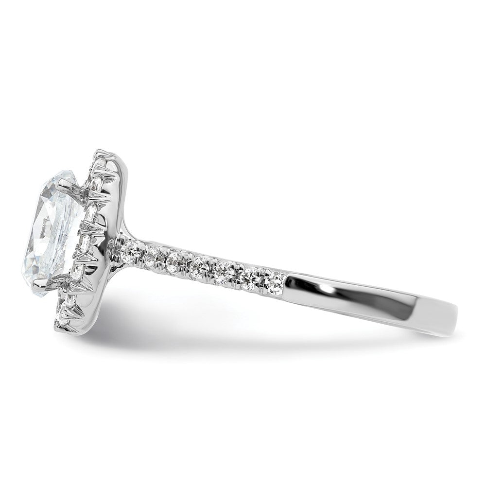 14kw Oval Halo Simulated Diamond Engagement Ring