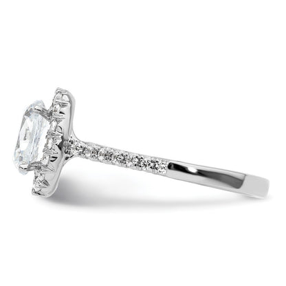 14kw Oval Halo Simulated Diamond Engagement Ring