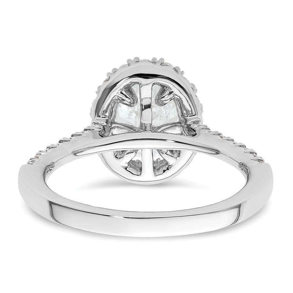 14kw Oval Halo Simulated Diamond Engagement Ring