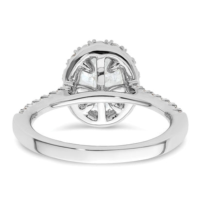 14kw Oval Halo Simulated Diamond Engagement Ring