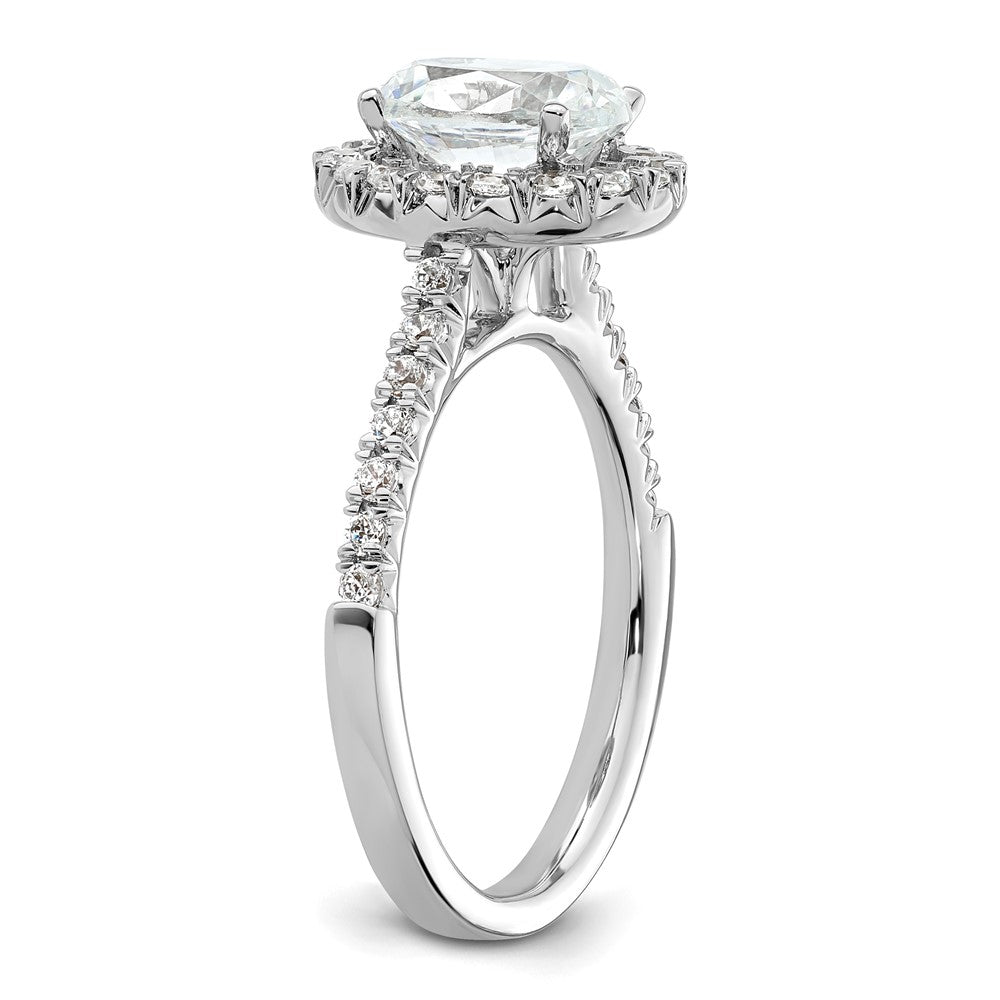 14kw Oval Halo Simulated Diamond Engagement Ring