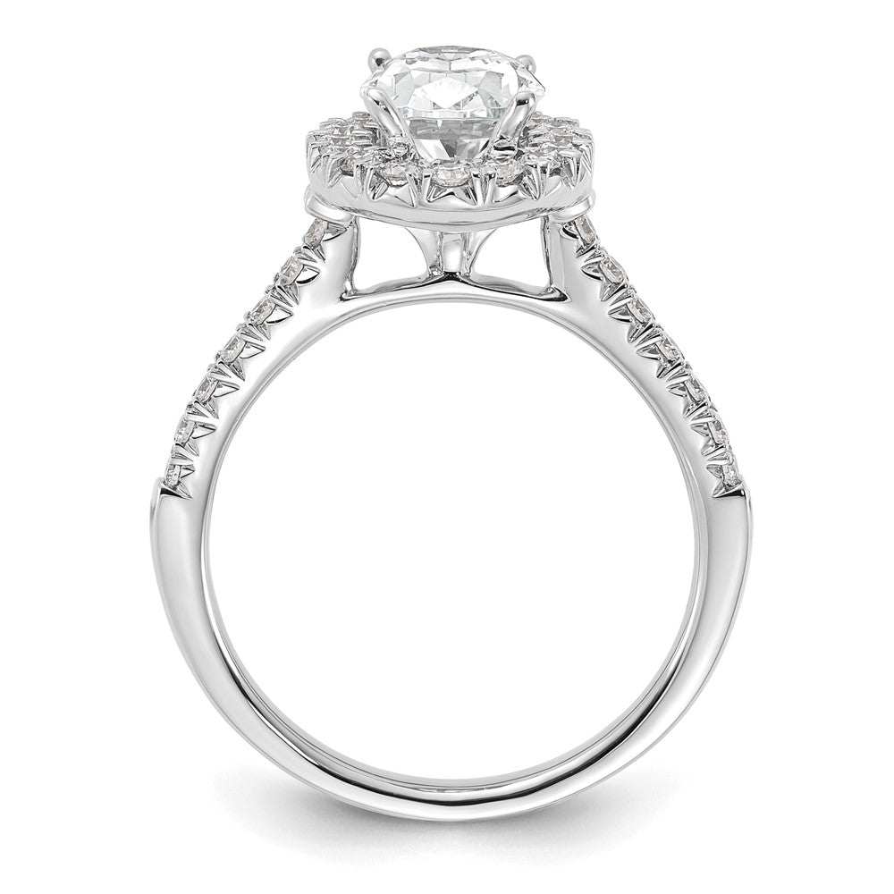 14kw Oval Halo Simulated Diamond Engagement Ring
