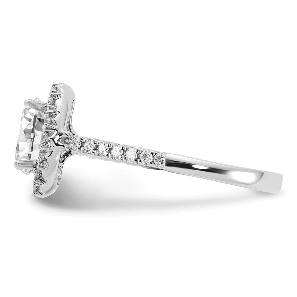 14kw Oval Halo Simulated Diamond Engagement Ring
