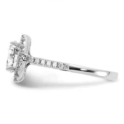 14kw Oval Halo Simulated Diamond Engagement Ring