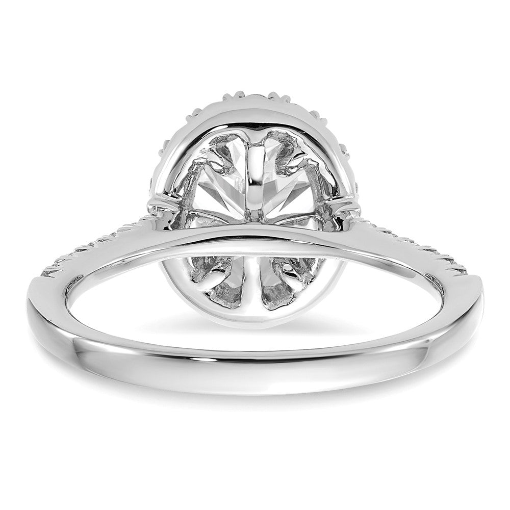 14kw Oval Halo Simulated Diamond Engagement Ring