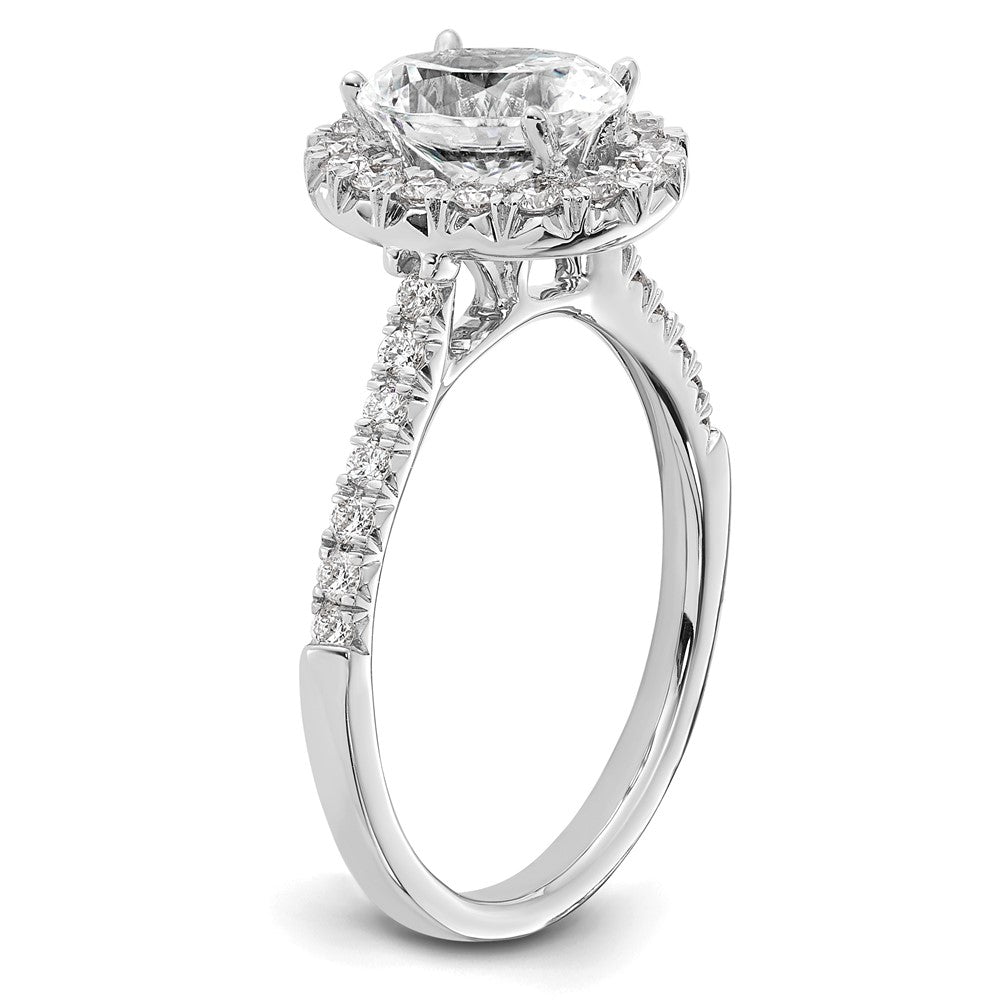 14kw Oval Halo Simulated Diamond Engagement Ring