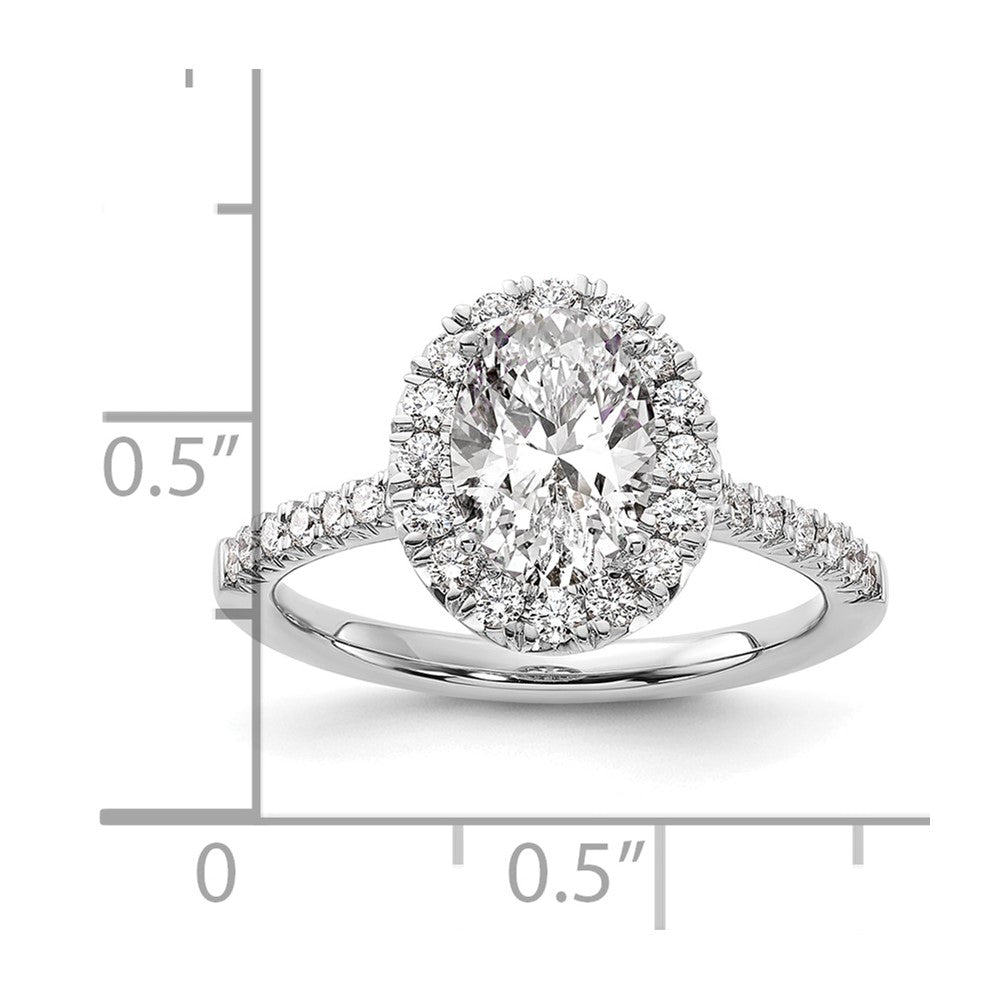 14kw Oval Halo Simulated Diamond Engagement Ring