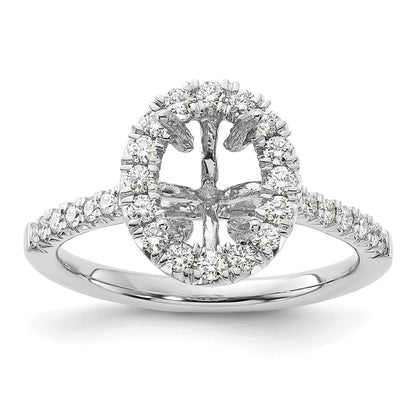 14kw Oval Halo Simulated Diamond Engagement Ring