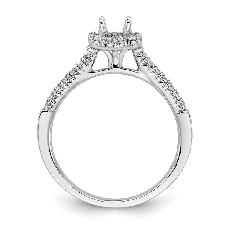 14kw Cushion Halo Simulated Diamond Engagement Ring