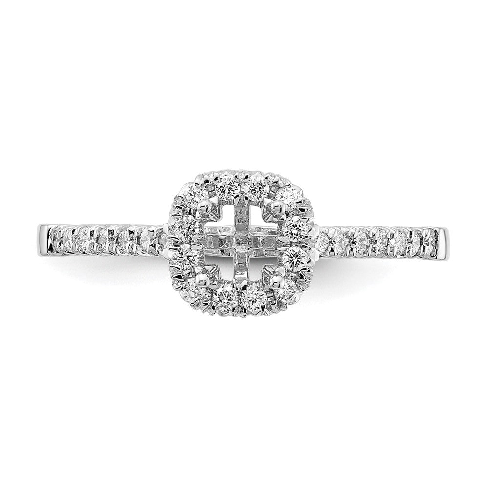 14kw Cushion Halo Simulated Diamond Engagement Ring