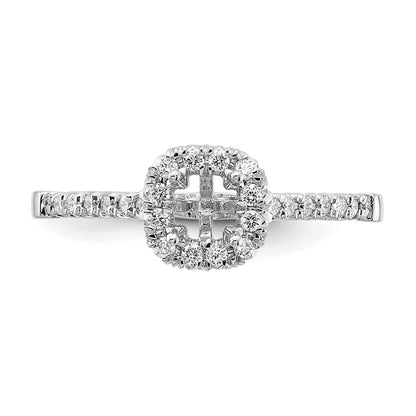 14kw Cushion Halo Simulated Diamond Engagement Ring