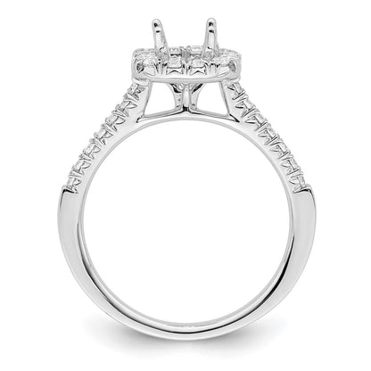 14kw Cushion Halo Simulated Diamond Engagement Ring