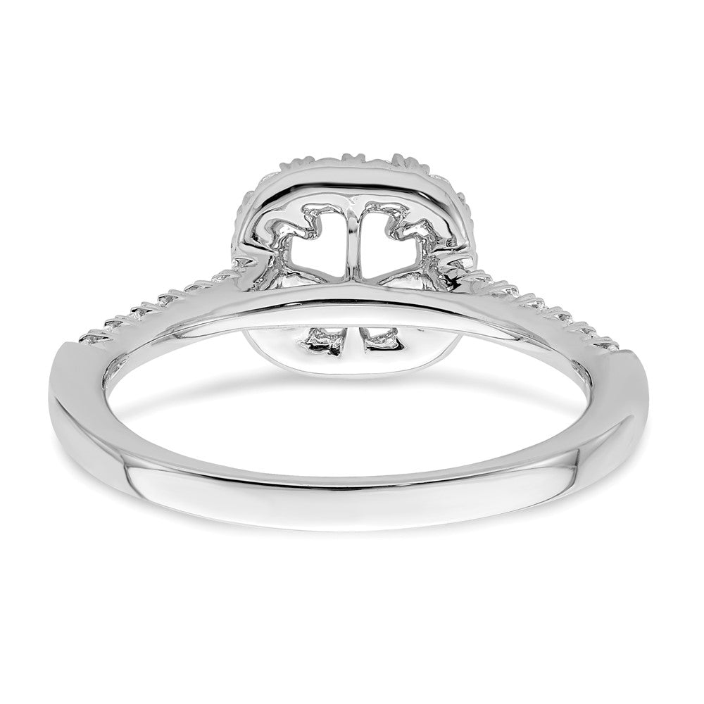 14kw Cushion Halo Simulated Diamond Engagement Ring