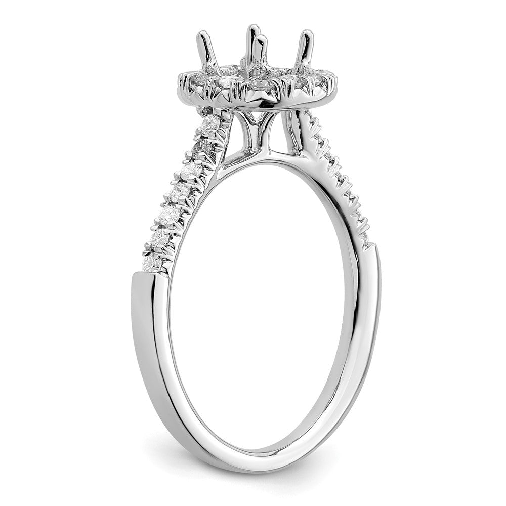 14kw Cushion Halo Simulated Diamond Engagement Ring
