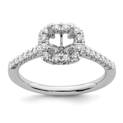 14kw Cushion Halo Simulated Diamond Engagement Ring
