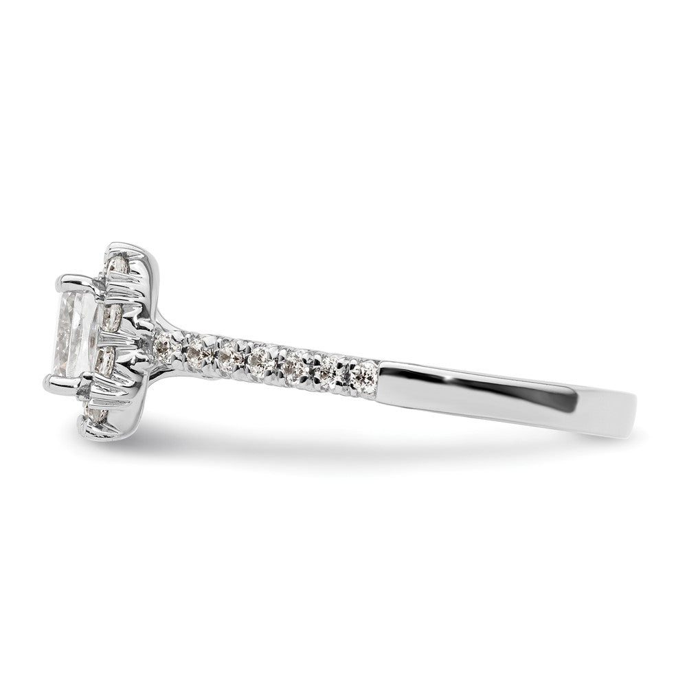PLatinum Cushion Halo Diamond Semi-mount Engagement Ring
