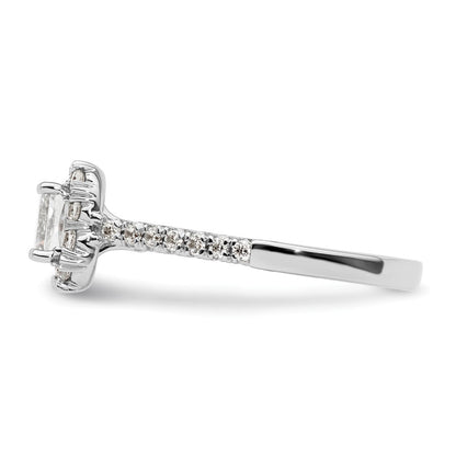 PLatinum Cushion Halo Diamond Semi-mount Engagement Ring
