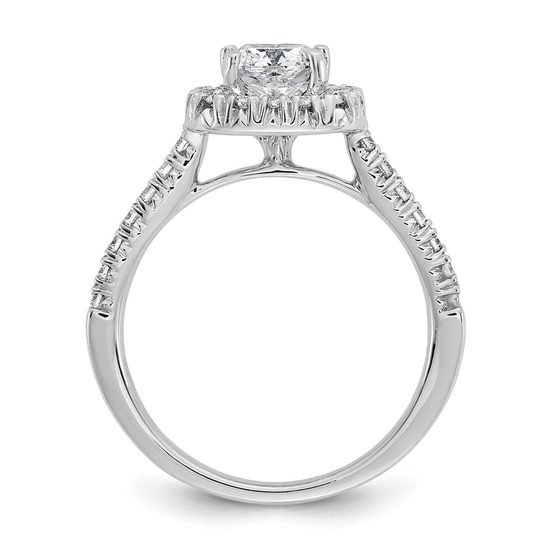 14kw Cushion Halo Simulated Diamond Engagement Ring