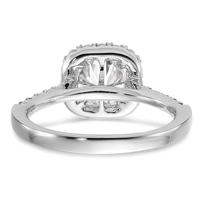 14K White Gold Lab Grown Diamond VS/SI+ G+ Cushion Halo Semi-mount Engagement R