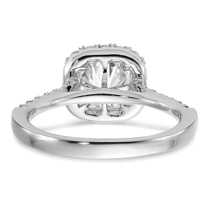 14K White Gold Lab Grown Diamond VS/SI+ G+ Cushion Halo Semi-mount Engagement R