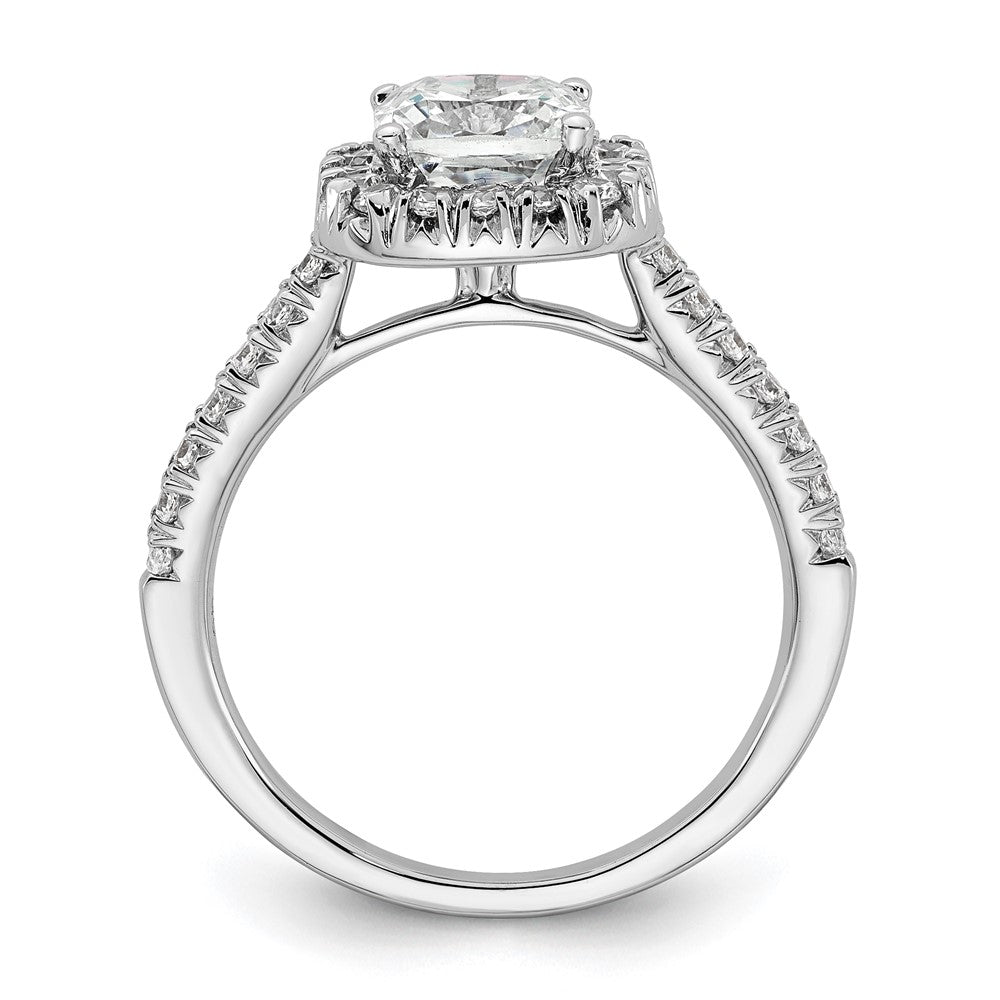 Platinum Lab Grown Diamond VS/SI+ G+ Cushion Halo Semi-mount Engagement R