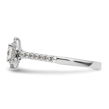 14K White Gold Halo (Holds 3/4 carat (5mm) Asscher-cut Center) 1/2 carat Diamond Semi-mount Engagement Ring
