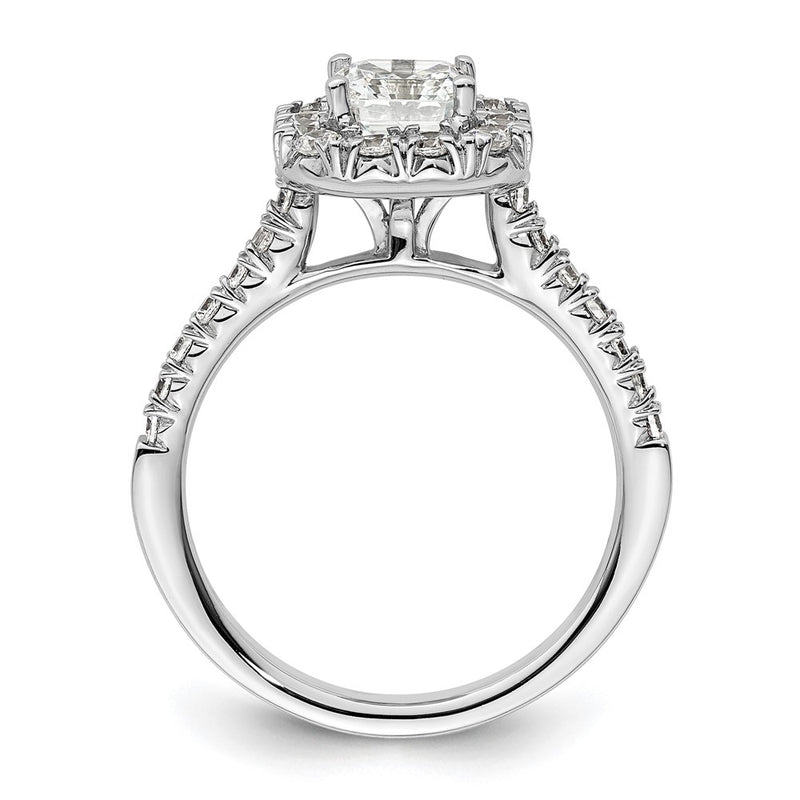 14k White Gold 1/2 Ct. Lab Grown Diamond VS/SI+ G+ 1 Ct. Center Ascher Halo Engagement Ring