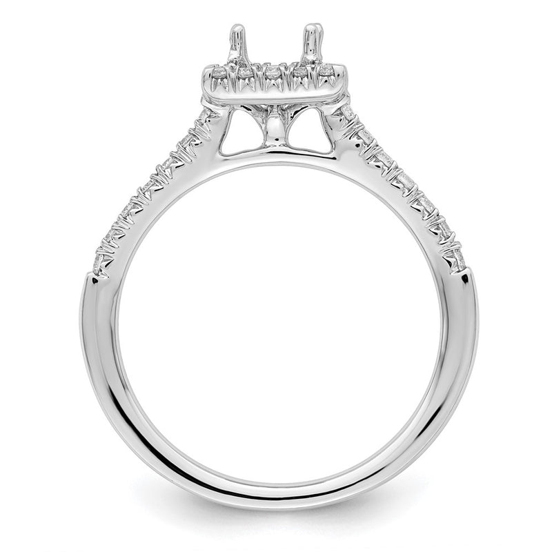 14kw Square Halo Simulated Diamond Engagement Ring