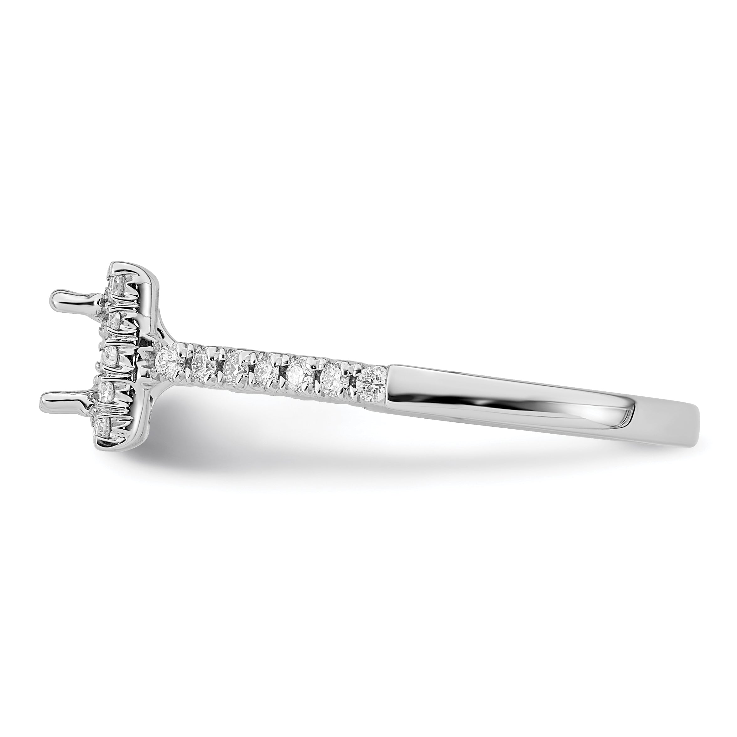 14K White Gold True Origin 1/3 Carat Lab Grown Diamond Vs D E F Semi Mount Princess Halo Engagement Ring