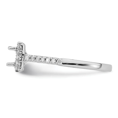 14K White Gold True Origin 1/3 Carat Lab Grown Diamond Vs D E F Semi Mount Princess Halo Engagement Ring