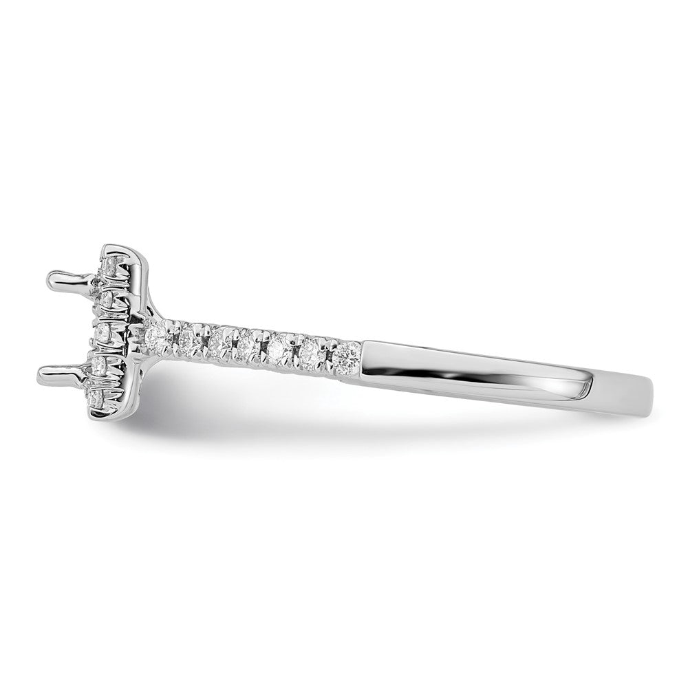 14K White Gold True Origin 1/3 Carat Lab Grown Diamond Vs D E F Semi Mount Princess Halo Engagement Ring