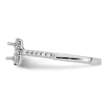 14K White Gold True Origin 1/3 Carat Lab Grown Diamond Vs D E F Semi Mount Princess Halo Engagement Ring
