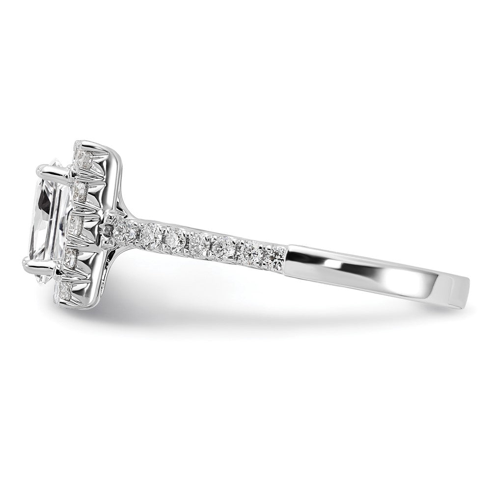 14kw Square Halo Simulated Diamond Engagement Ring