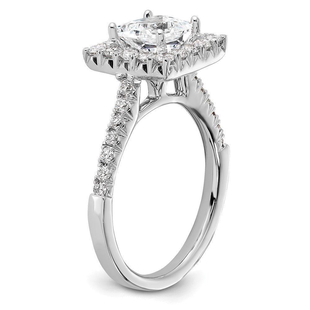 14kw Square Halo Simulated Diamond Engagement Ring