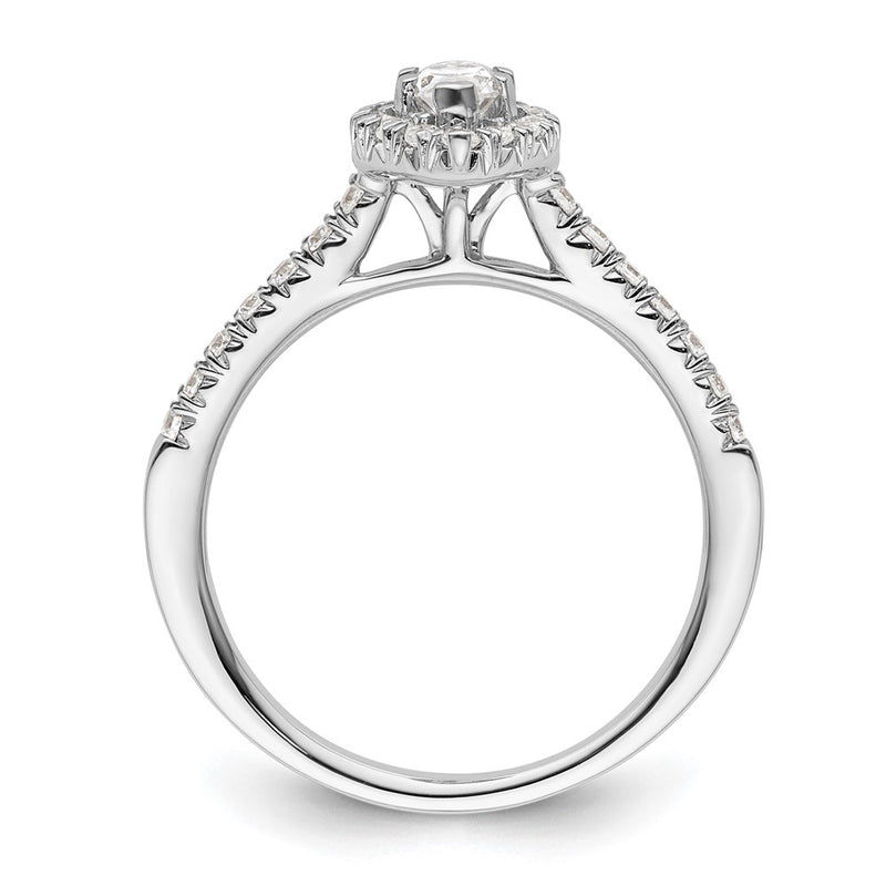 14kw Marquise Halo Engagement Simulated Diamond Ring