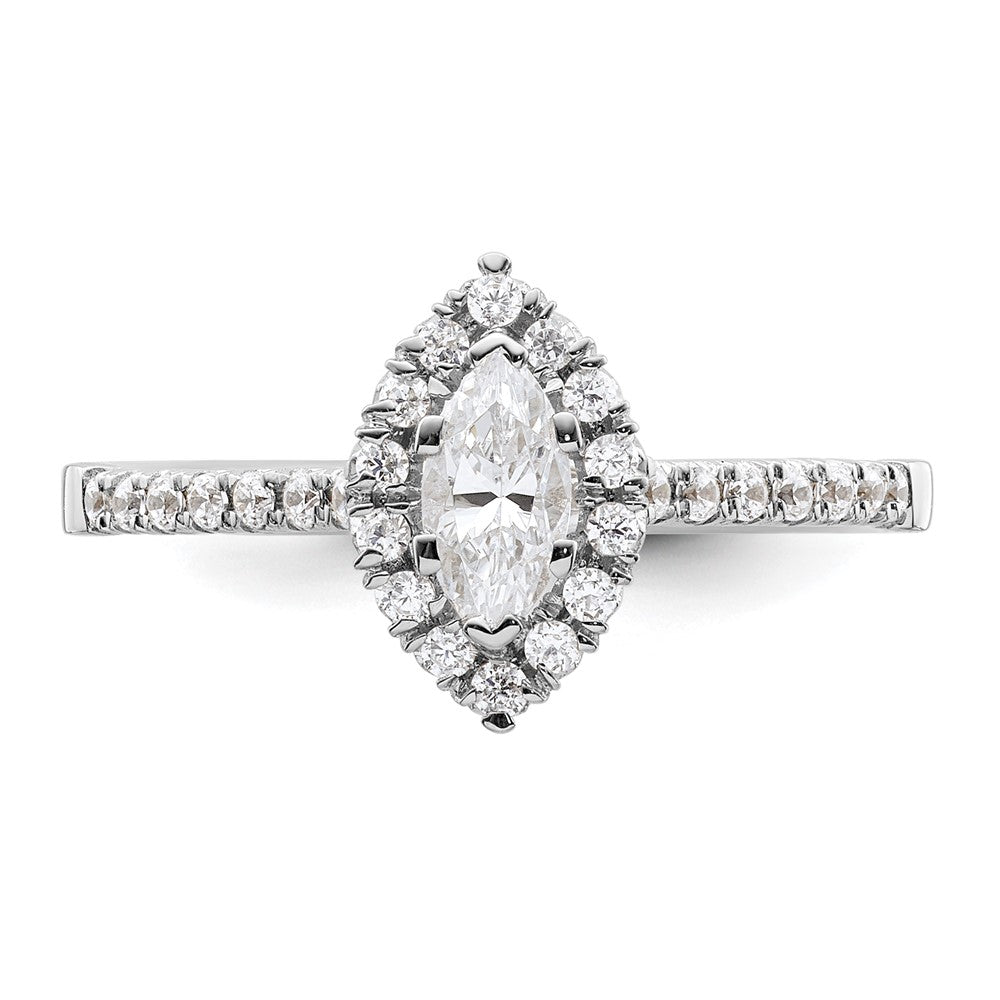 14kw Marquise Halo Engagement Simulated Diamond Ring