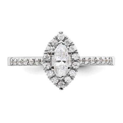 14kw Marquise Halo Engagement Simulated Diamond Ring