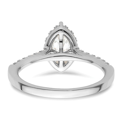 14kw Marquise Halo Engagement Simulated Diamond Ring