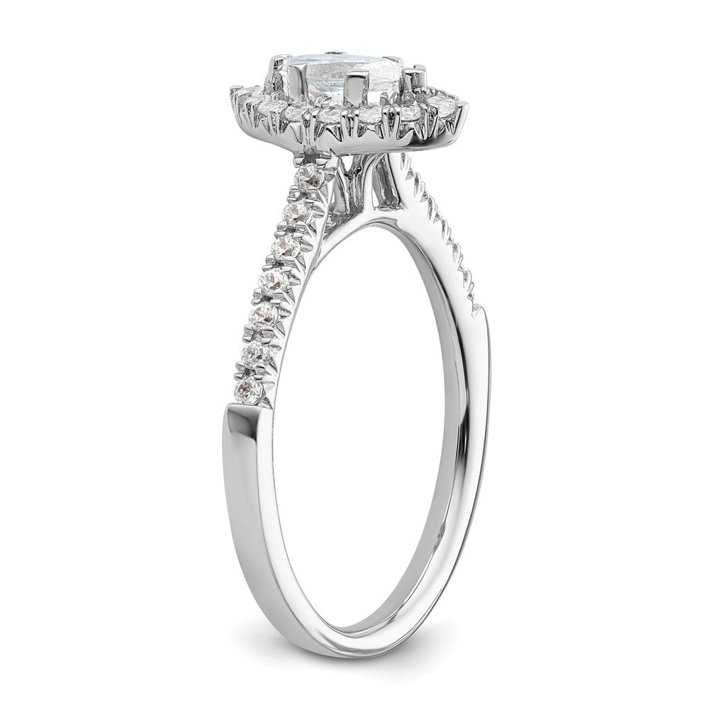 14kw Marquise Halo Engagement Simulated Diamond Ring