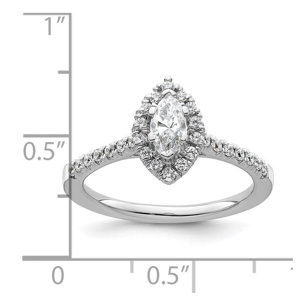 14kw Marquise Halo Engagement Simulated Diamond Ring