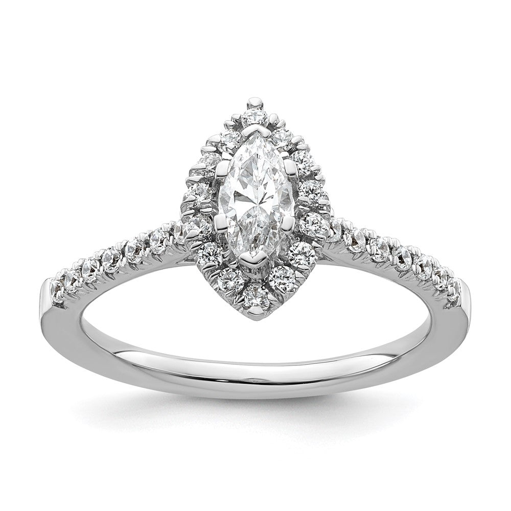 14kw Marquise Halo Engagement Simulated Diamond Ring