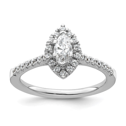 14kw Marquise Halo Engagement Simulated Diamond Ring
