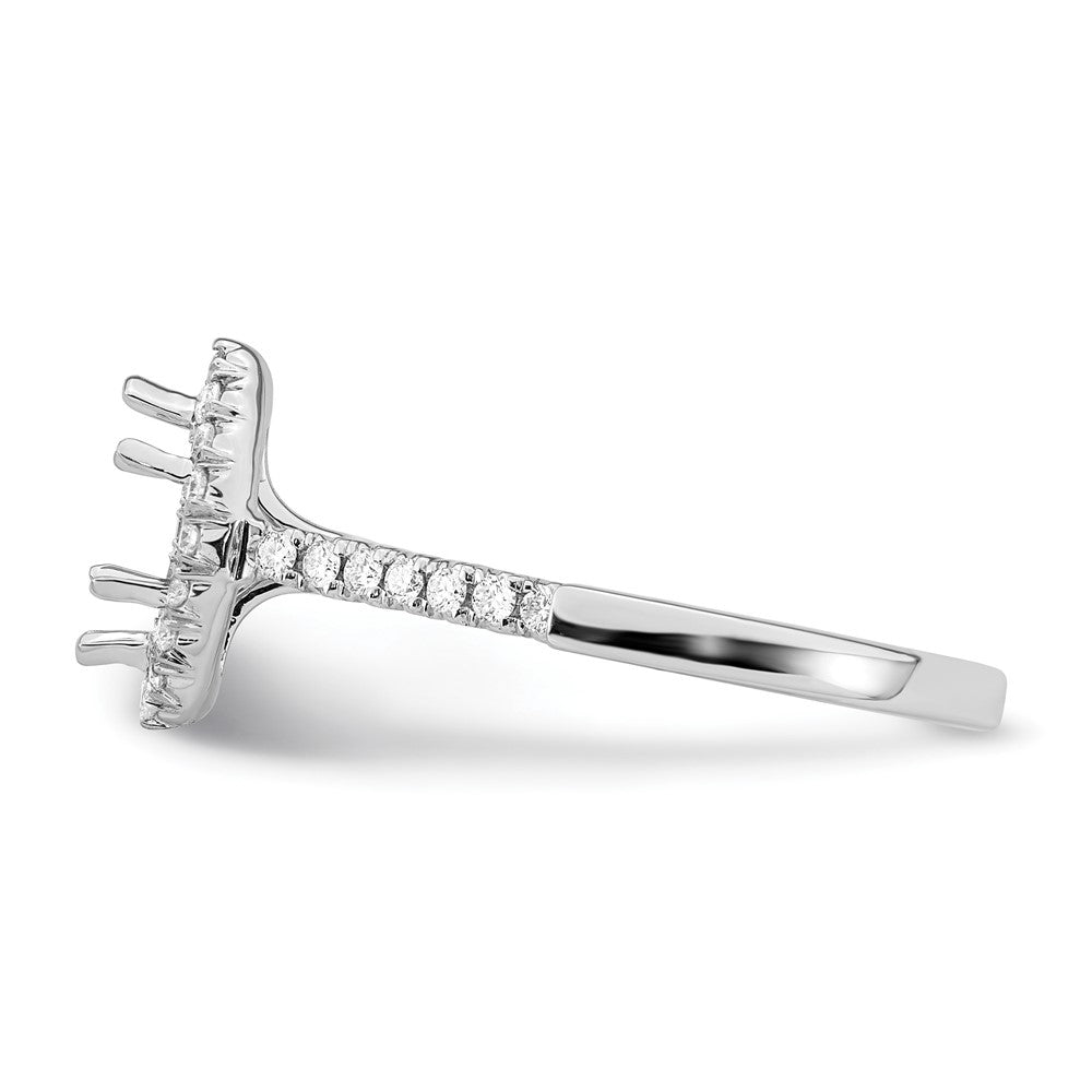 14K White Gold True Origin 1/3 Carat Lab Grown Diamond Vs D E F Semi Mount Marquise Halo Engagement Ring