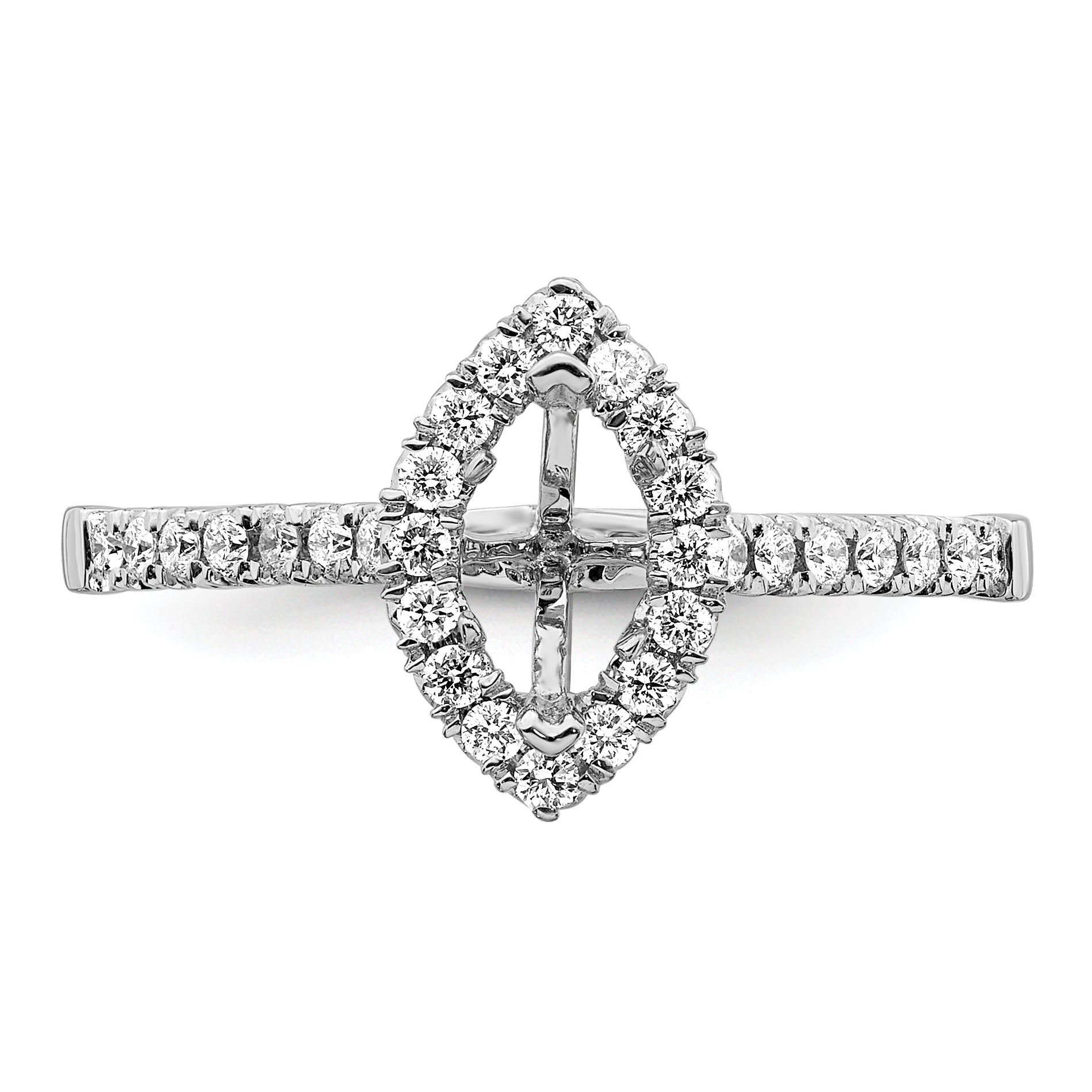 14kw Marquise Halo Simulated Diamond Engagement Ring