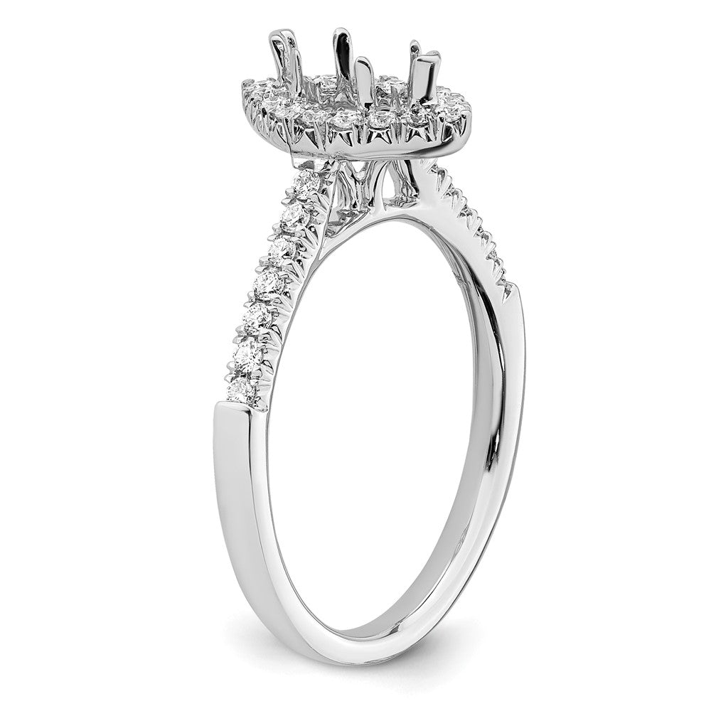 14K White Gold True Origin 1/3 Carat Lab Grown Diamond Vs D E F Semi Mount Marquise Halo Engagement Ring