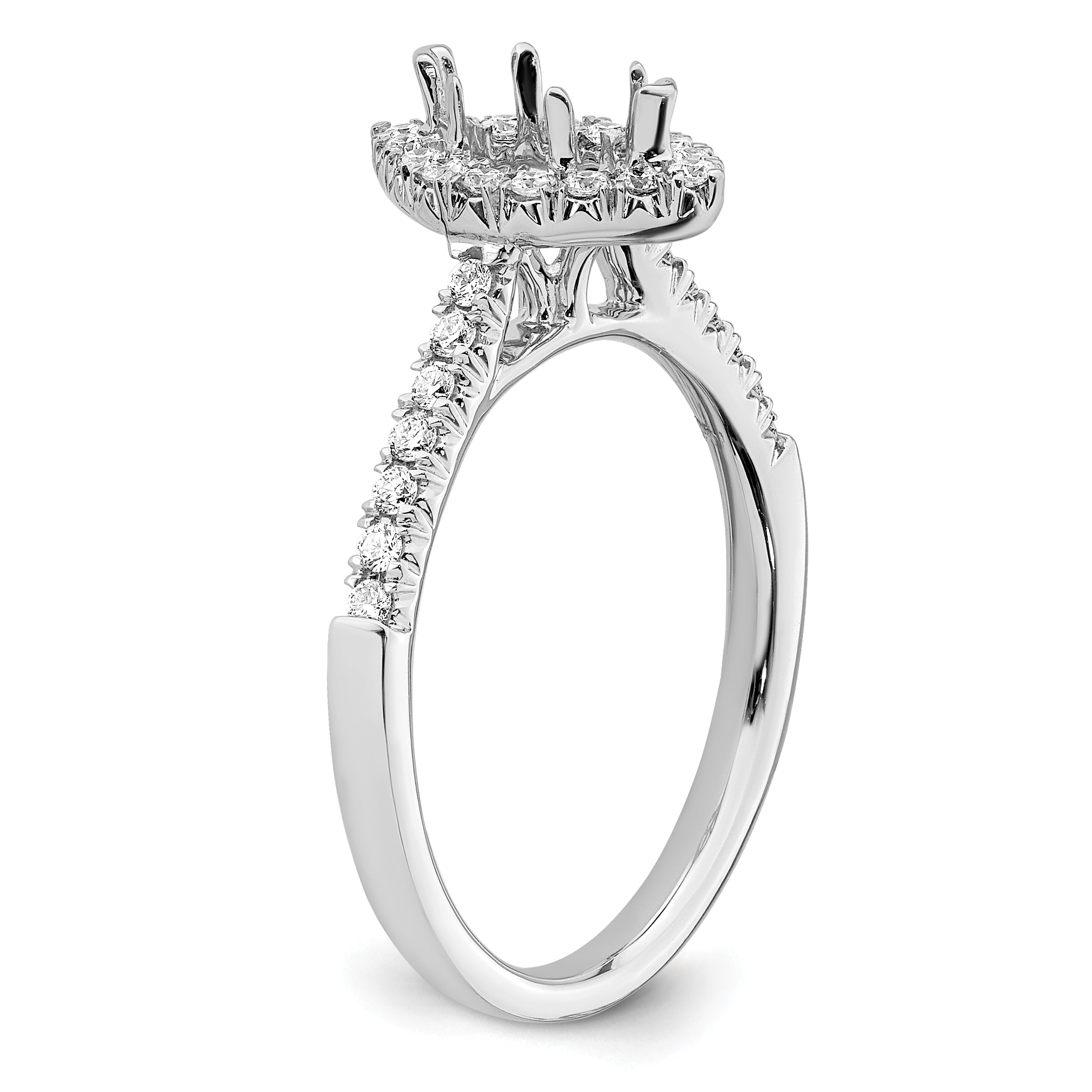 14kw Marquise Halo Simulated Diamond Engagement Ring