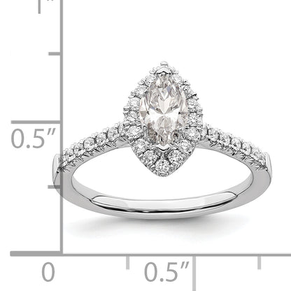 14kw Marquise Halo Simulated Diamond Engagement Ring